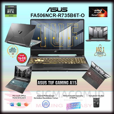 Asus TUF Gaming A15 FA506NCR-R735B6T-OM [R7-7435HS|RTX 3050|SSD 512GB|Win11|OHS21+365]