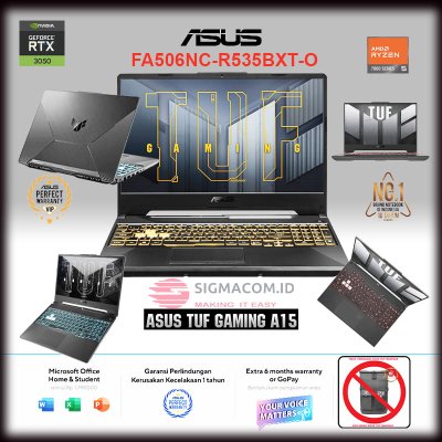 Asus TUF Gaming A15 FA506NC-R535BXT-O   R5-7535HS   RTX 3050   RAM 16GB   SSD 512GB