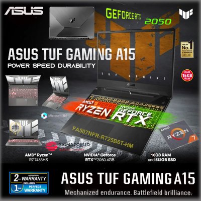 Asus TUF Gaming A15 FA506NFR-R725B1T-OM [R7-7435HS|RTX 2050|RAM 8GB|SSD 512GB|Win11|OHS21+365]