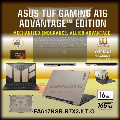 ASUS TUF A16 FA617NSR-R7X2JLT-O    Ryzen 7 7435HS    RAM 16GB   SSD 512GB    RX7600S (NO BAG)