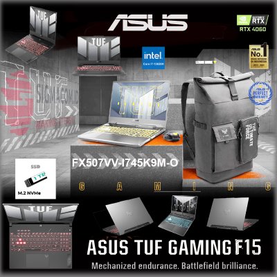 Asus TUF Gaming F15 FX507VV-I745K9M-O   i7-13620H   RTX 4060   RAM 16GB   SSD 512GB