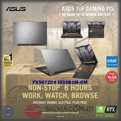 Asus TUF Gaming F15 FX507ZC4-I535B1M-OM [i5-12500H|RTX 3050|RAM 8GB|SSD 512GB|Win11|OHS21+365]