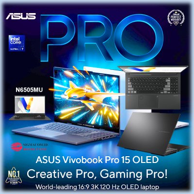 Asus Vivobook Pro 15 OLED N6506MU-OLEDS712 [ULTRA 7-155H|RTX 4050|RAM 24GB|SSD 1TB|Win11|OHS21]
