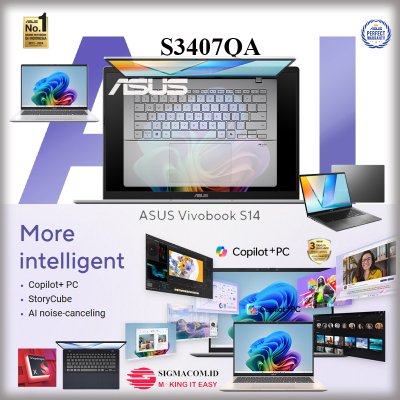 Asus Vivobook S14 OLED ASUS Vivobook S14 S3407QA Snapdragon X1 26 100 16GB SSD 512GB 14" 2.5K W11+OHS+M365