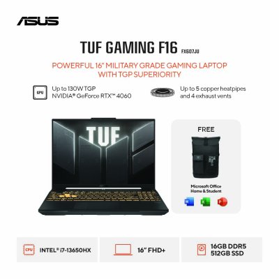 Asus TUF Gaming F16 FX607JU-I745J1G-O   i7-13650HX   RTX 4050   RAM 16GB   SSD 512GB