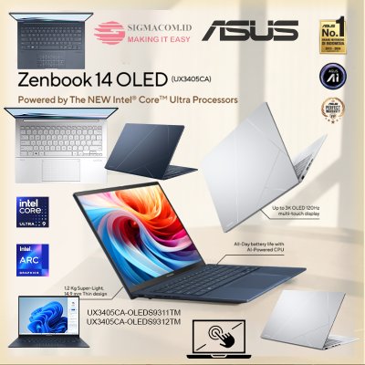 Asus Zenbook 14 OLED UX3405CA-OLEDS9311TM [Ultra 9-285H|RAM 32GB|SSD 1TB|TouchScreen|Win11|OHS24+365