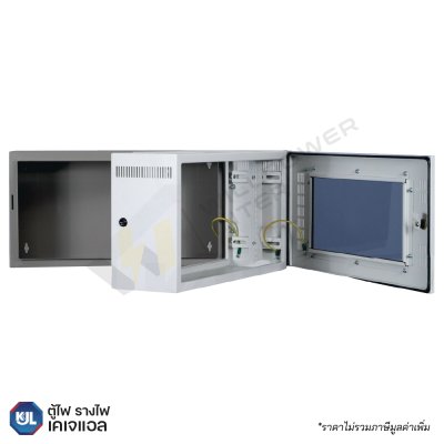 ตู้ KJL K-RACK K1 แบบ Wall Mount Rack 19 นิ้ว สำหรับยึดติดผนัง สีขาว-เทา มีให้เลือกทั้งฝาใสและฝาเจาะรู