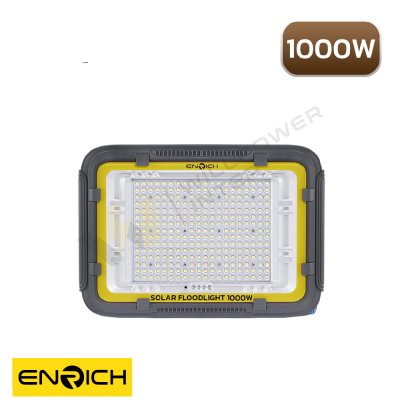 สปอร์ตไลท์โซล่าเซลล์ ENRICH รุ่น BUBBLE-B ขนาด 1000W แสงขาว แบตเตอรี่ 60Ah มาตรฐานกันน้ำ IP67