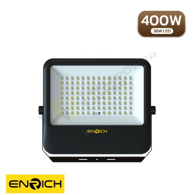 สปอร์ตไลท์โซล่าเซลล์ ENRICH OPTIMUS ขนาด 400W แสงขาว Daylight แบตเตอรี่ 28Ah สว่างถึงเช้า