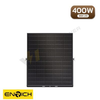 สปอร์ตไลท์โซล่าเซลล์ ENRICH OPTIMUS ขนาด 400W แสงขาว Daylight แบตเตอรี่ 28Ah สว่างถึงเช้า