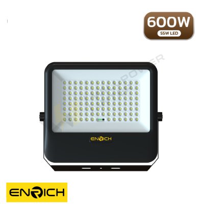 สปอร์ตไลท์โซล่าเซลล์ ENRICH OPTIMUS ขนาด 600W แสงขาว Daylight แบตเตอรี่ความจุ 40Ah สว่างสูงสุด 5500lm
