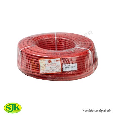 สายแบตเตอรี่แกนเดี่ยวทองแดงแท้ Power battery cable แบรนด์ SJK ขนาด 35 ตารางมิลลิเมตร สีแดง