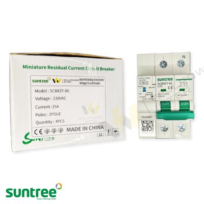 SUNTREE / SCB8ZY-80 Auto-Reclosing Over/Under Voltage Circuit Beaker 2P 25A 400V