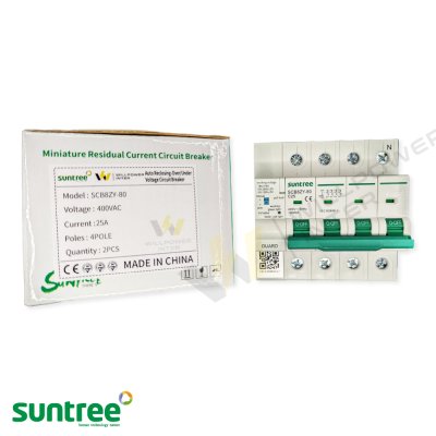 SUNTREE / SCB8ZY-80 Auto-Reclosing Over/Under Voltage Circuit Beaker 4P 25A 400V