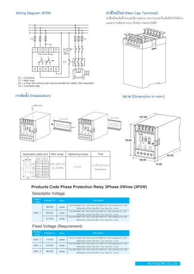 WIP | Phase Protector W-OP4 3P4W อุปกรณ์ป้องกันไฟตก ไฟเกิน ไฟขาดเฟส