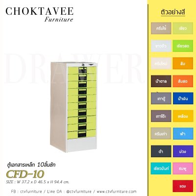 ตู้เอกสารเหล็ก 10ลิ้นชัก
