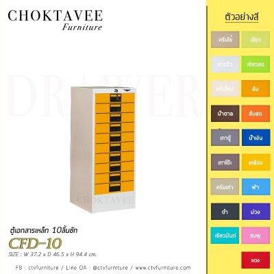 ตู้เอกสารเหล็ก 10ลิ้นชัก