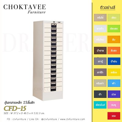 ตู้เอกสารเหล็ก 15ลิ้นชัก