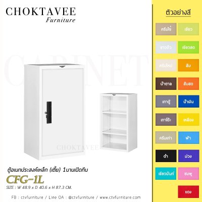 ตู้อเนกประสงค์เหล็ก (เตี้ย) 1บานเปิดทึบ