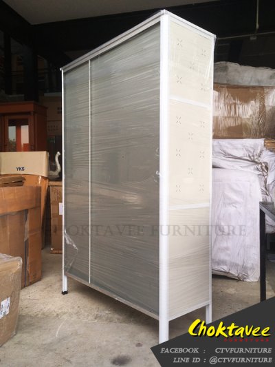 ตู้กับข้าวอลูมิเนียม 1.2เมตร 1ลิ้นชัก บานเกล็ด (กันน้ำทั้งใบ)