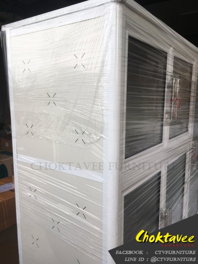 ตู้กับข้าวอลูมิเนียม 1.2เมตร 1ลิ้นชัก บานเกล็ด (กันน้ำทั้งใบ)