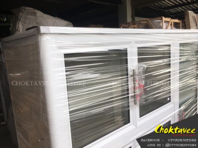 ตู้กับข้าวอลูมิเนียม 1.2เมตร 1ลิ้นชัก บานเกล็ด (กันน้ำทั้งใบ)