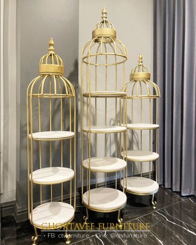 ชั้นวางของ LUXURY ทรงกรงนก 3ชั้น-เล็ก รุ่น แคททาลิน