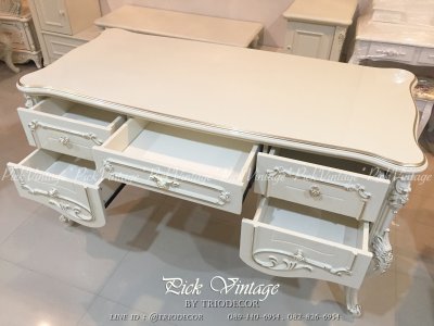 โต๊ะทำงานวินเทจ 150ซม. 5ลิ้นชัก รุ่น กาเบรียลลา-3