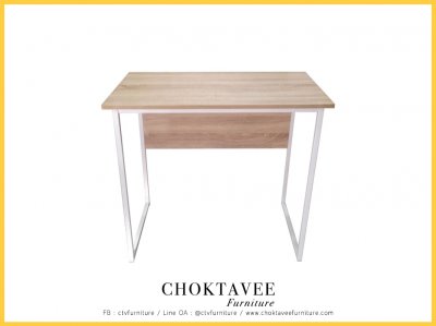 โต๊ะทำงานโล่งขาเหล็ก 80ซม. ท็อปเมลามีน