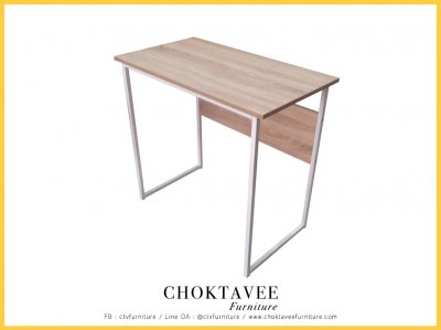 โต๊ะทำงานโล่งขาเหล็ก 80ซม. ท็อปเมลามีน