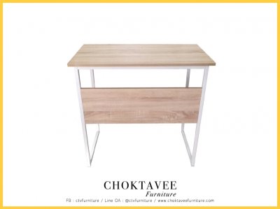 โต๊ะทำงานโล่งขาเหล็ก 80ซม. ท็อปเมลามีน