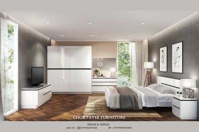 ตู้วางทีวี Hi-Gloss 150ซม. รุ่น White Calla