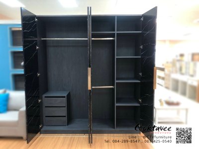 ตู้เสื้อผ้า 4บาน 200ซม. สไตล์ Modern Luxury CTW-52002