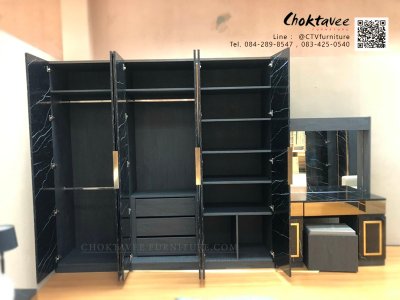 ตู้เสื้อผ้า 6บาน 240ซม. สไตล์ Modern Luxury CTW-52402