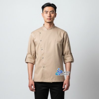 Premium Asymmetrical Chef Jacket – Sahara Pro