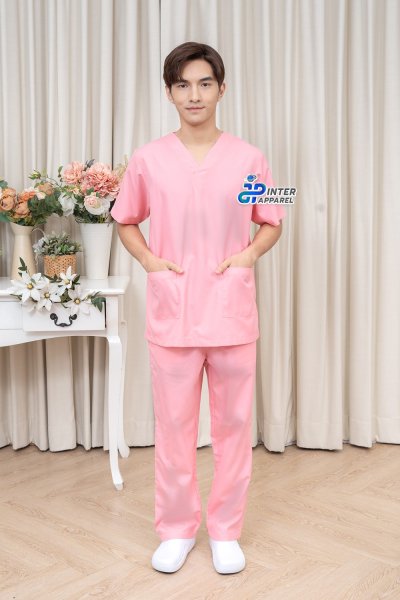 ชุดสครับคอวี รุ่นพิงค์ซอฟต์ (Pink Soft) สครับสีชมพูอ่อนละมุน ชุดสครับคอวี รุ่นพิงค์ซอฟต์ (Pink Soft) สครับสีชมพูอ่อนละมุน