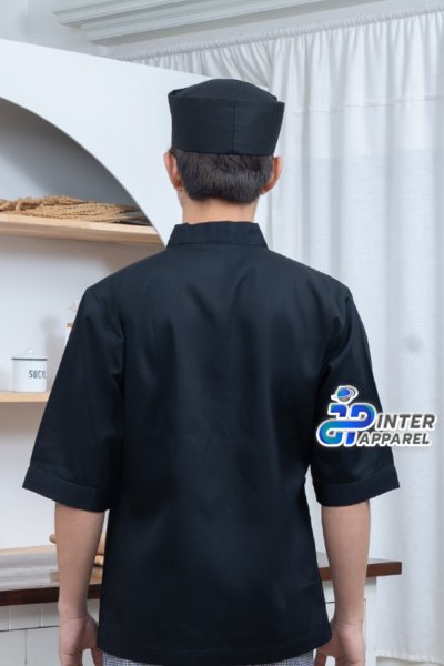 หมวกกุ๊กญี่ปุ่นทรงเตี้ยสีดำ หมวกกุ๊กญี่ปุ่นทรงเตี้ยสีดำ