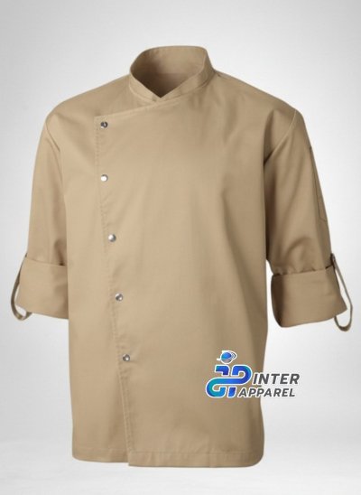 Premium Asymmetrical Chef Jacket – Sahara Pro