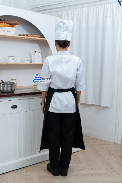 เสื้อกุ๊ก คอป้าย แขนสามส่วน (D&N) สาบซ่อน สีขาว