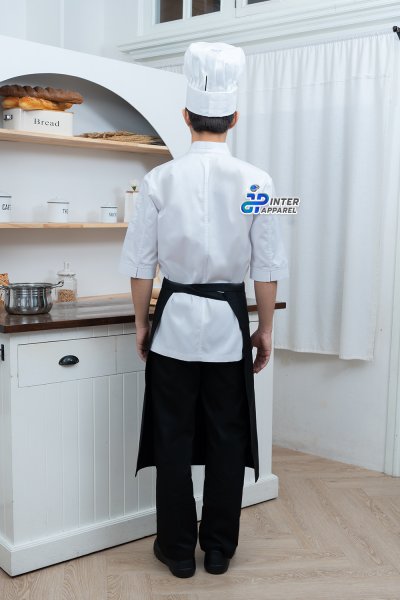 เสื้อกุ๊ก คอป้าย แขนสามส่วน (D&N) สาบซ่อน สีขาว