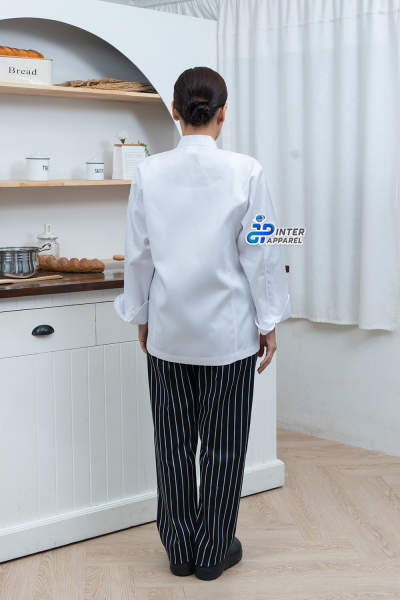 Classic Mandarin Chef Jacket, White, 10 Buttons - White Tradition Series
