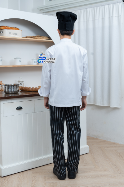 Classic Mandarin Chef Jacket, White, 10 Buttons - White Tradition Series