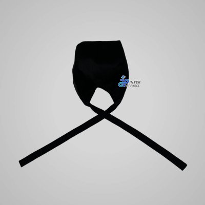 Black hat with a chin strap