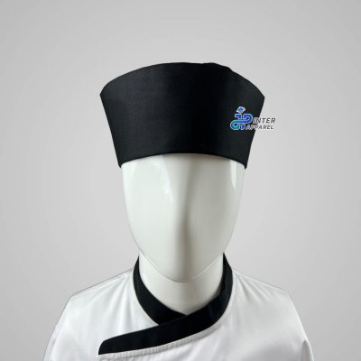 หมวกกุ๊กญี่ปุ่นทรงเตี้ยสีดำ หมวกกุ๊กญี่ปุ่นทรงเตี้ยสีดำ