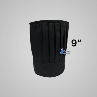 Black 9-inch open-top chef's hat.