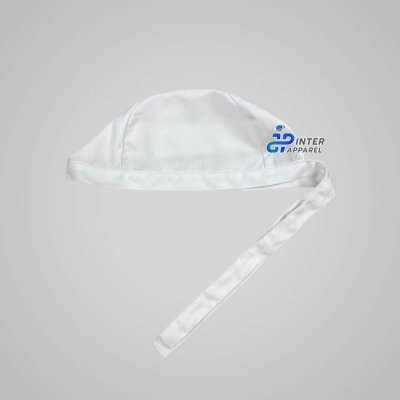 White hat with a chin strap