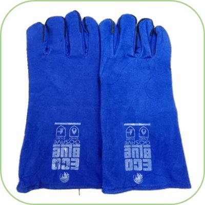 Sarung tangan kulit Las Welding Anti Panas Ecoblue Biru 16inch GOSAVE