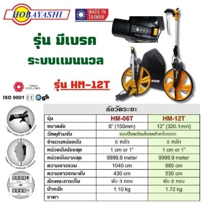 ล้อวันระยะ HOBAYASHI มีเบรก รุ่น HM-12T