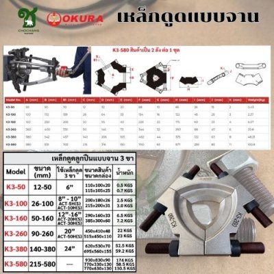 เหล็กดูดลูกปืนแบบจาน OKURA รุ่น K3-260