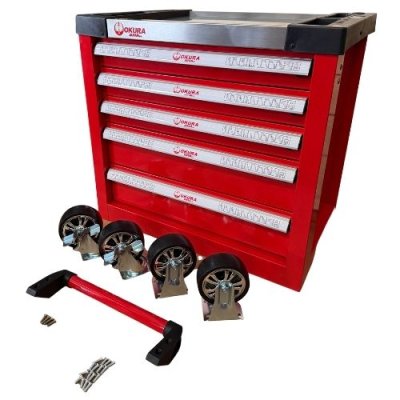 ตู้เครื่องมือ 5 ชั้น สีแดง  OKURA รุ่น OK-X5TS